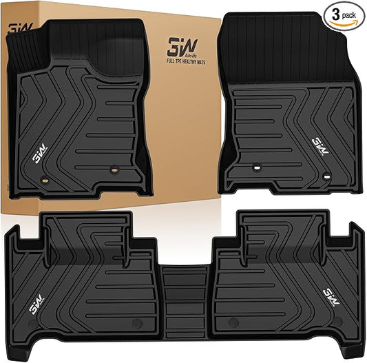3W Floor Mats Compatible for Lexus NX NX200t NX300 NX300h 2021-2015 TPE All Weather Floor Liners Custom Fit Floor Liner for Lexus NX All Models，1st & 2nd Row Mat Car Accessories，Black