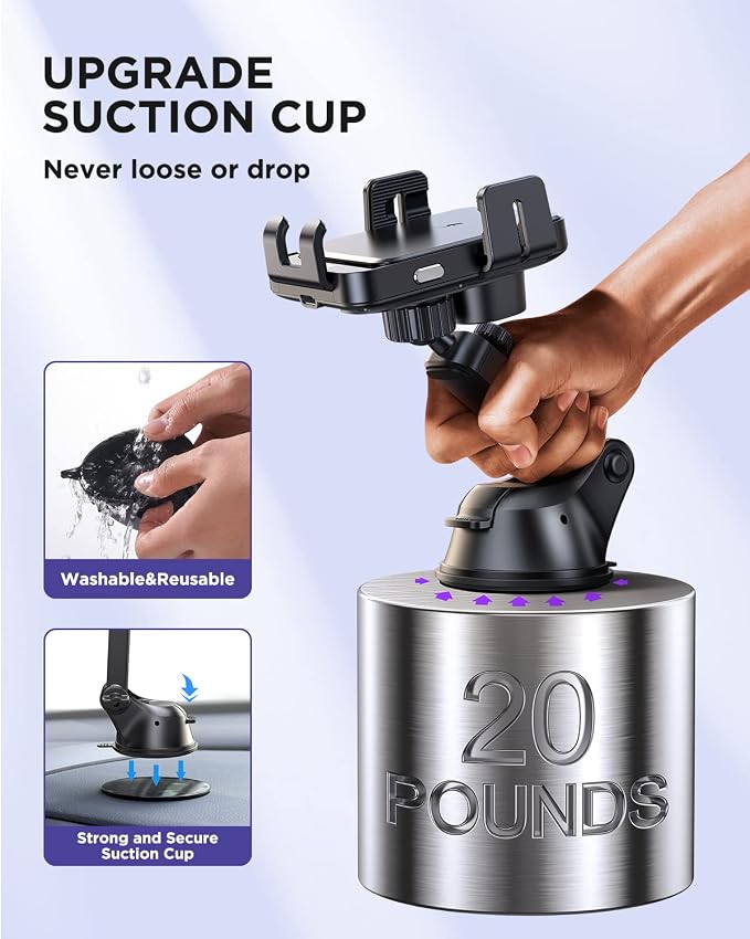 JOYROOM Wireless Car Charger,15W Qi Fast Charging Car Charger Phone Holder Mount, Auto-Clamping Alignment Windshield Dashboard Air Vent Cell Phone Holder for iPhone 16 Pro Max/15 Pro,Samsung S24/S23