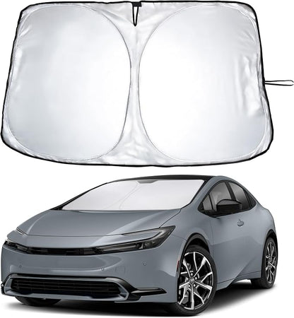 EcoNour Windshield Sunshade Compatible for Toyota Prius Hatchback 2023-2024 2025 2026, Sun Visor for Front Windshield & Window Sun Shade Cover, UV Heat Blocker & Protector, Car Accessories