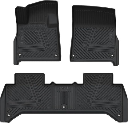 LASFIT Floor Mats for Rivian R1T 2025 2026, All Weather Floor Liner TPE Custom Fit Car Mats for Rivian R1T 1st & 2nd Row Rubber Mats, Black,Tasteless, Durable and Easy to Clean