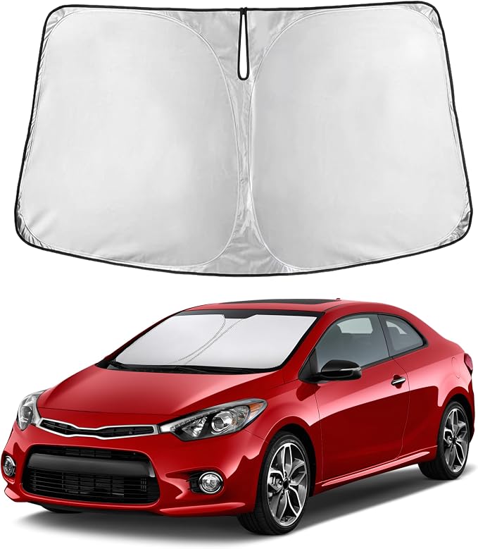 EcoNour Windshield Sunshade Compatible for Kia Forte 2014-2016 2017 2018, Sun Visor for Front Windshield & Window Sun Shade Cover, UV Heat Blocker & Protector, Car Accessories