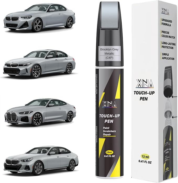 XNA Brooklyn Grey Metallic(C4P) for BMW Touch Up Paint, Car Scratch Remover for Nicks and Chips Repair, 2-In-1 Quick & Easy Fix Car Scratch Repair Kit with Exact Color-Matched
