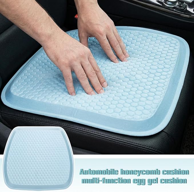 Car Seat Cushion, Comfortable Non-Slip Breathable Vehicle Front Seat Bottom Protector Pad, Automotive Interior Driving Chair Mat Cover, Universal for SUV RV Truck (Blue)