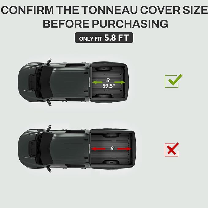 AUTOSAVER88 FRP Hard Tri-fold Truck Bed Tonneau Cover Compatible with Nissan Frontier 2005-2026 5 ft Bed (NO México)