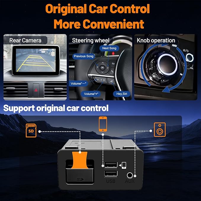 Mazda Apple CarPlay & Android Auto HUB OEM USB Media Retrofit Kit for Mazda 2/3/6/CX3 CX5/CX8/CX9/MX5/Miata 2014-2019 with MZD Connect System, New Upgraded TK78669U0C Parts