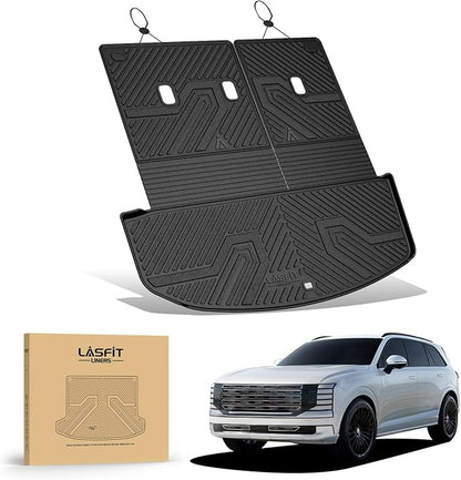 LASFIT Cargo Trunk Mat & Backrest Mats for Hyundai Palisade 2026 All Weather TPE Custom Fit Car Trunk Mats Cargo Liner & Seatback Mats Accessories, Black