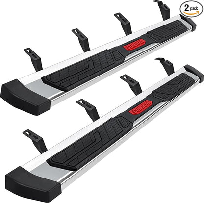 COMNOVA 6 Inch Running Boards Compatible with 2024-2026 Toyota Tacoma Double Cab with 4 Full-Size Doors. Tacoma Side Steps Nerf Bars, High Light Stainless Steel Step Bars with Non-Slip Plastic Pads.