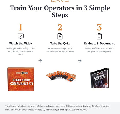 Forklift Operator Safety Compliance Kit - 100% OSHA Compliant Forklift Training - Includes Video, Quiz, Trainee Handbooks, & More