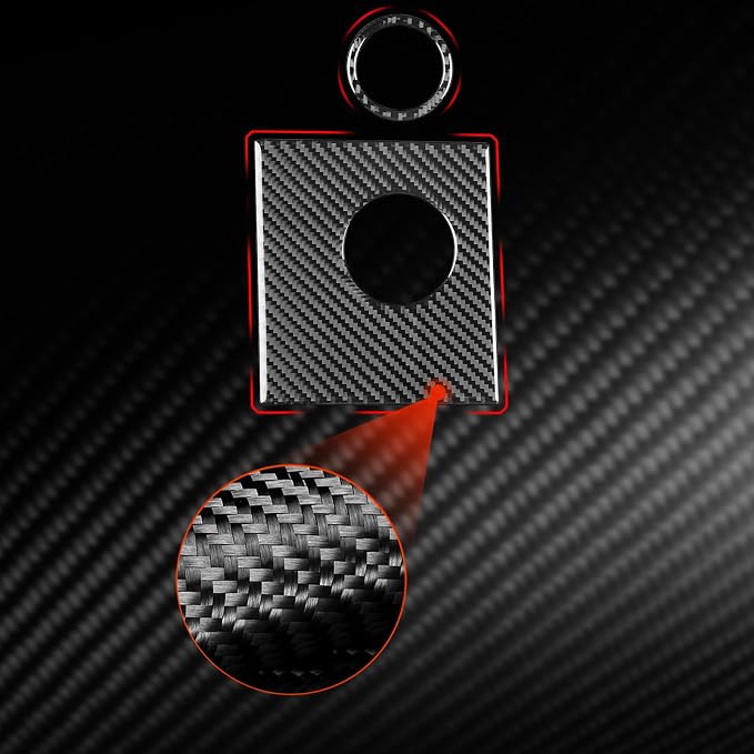 Car Inner Trunk Switch Button Sticker Real Premium Carbon Fiber Trim Compatible with Dodge Charger 2008 2009 2010 Decor Interior Accessories Decal Black