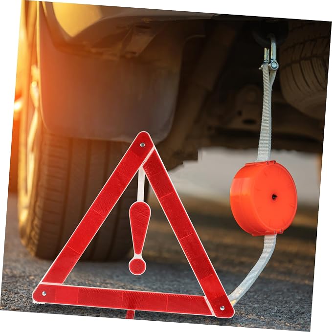 PartyKindom 2pcs Car Warning Triangle Reflective Safety Kit Portable Emergency Auto Safety Sign for Vehicles Roadside Use Tripod Base