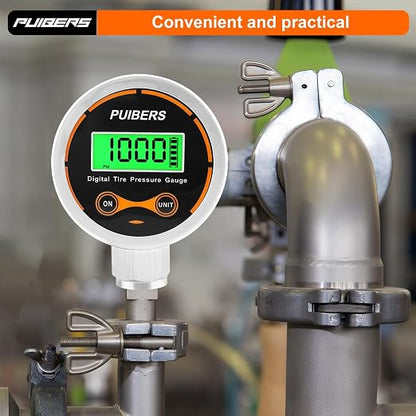 Digital Pressure Gauge 1000 Psi with 1/4 NPT Lower Mount，Media Pressure Gauge for Oil, Air or Water Pressure with 304 Stainless,Suitable for Home Water Pipe, HVAC,Air Pressure Measuring