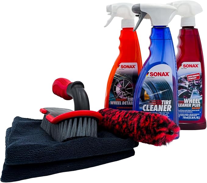 PBMG SONAX Wheel & Tire Combo | Premium Cleaner & Protector for Wheels & Tires | Removes Dirt, Brake Dust, & Grime | Long-Lasting Shine & Protection | Son-WTC-KIT