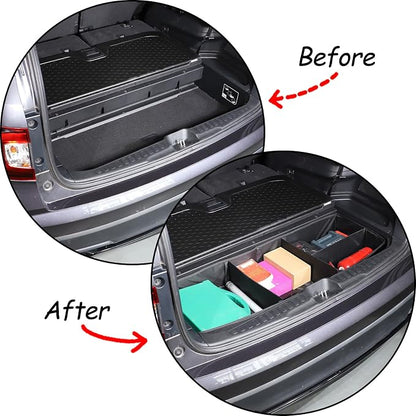 Trunk Organizer Compatible with Honda Pilot 2016-2022, Portable Foldable Large Capacity Cargo Storage Box with 4 Compartments, Oxford Cloth Material