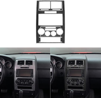 Car Center Console Panel Sticker Kit Real Quality Carbon Fiber Trim Compatible with Dodge Charger 2008 2009 2010 Premium Interior Accessories Decor Decal Style B 3pcs Black