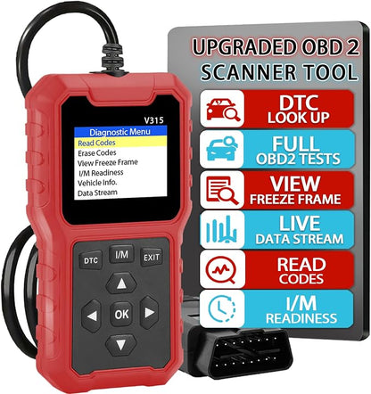V315 OBD2 Diagnostic Diagnostic Tool Tool, Code Reader, Engine Light Diagnostic Tool, Battery Voltage Tester, for OBD2 Cars & Trucks Since 1996