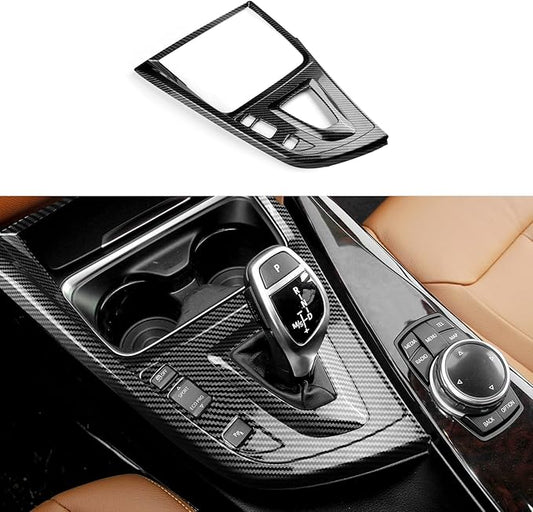 for BMW Gear Shift Panal Cover, Carbon Fiber Style Car Center Console Interior Trim F30 Accessories for F30 F31 F32 F33 F34 F36 328i 320i 335i 330i 435i 420i 430i 440i 425i Not Fit F35