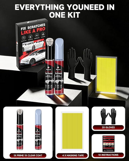 White Platinum Metallic Tricoat UG for Ford Touch Up Paint Kit[2K Clear Coat Included],Exact Color Match Touch Up Paint for Chip and Scratch Repair
