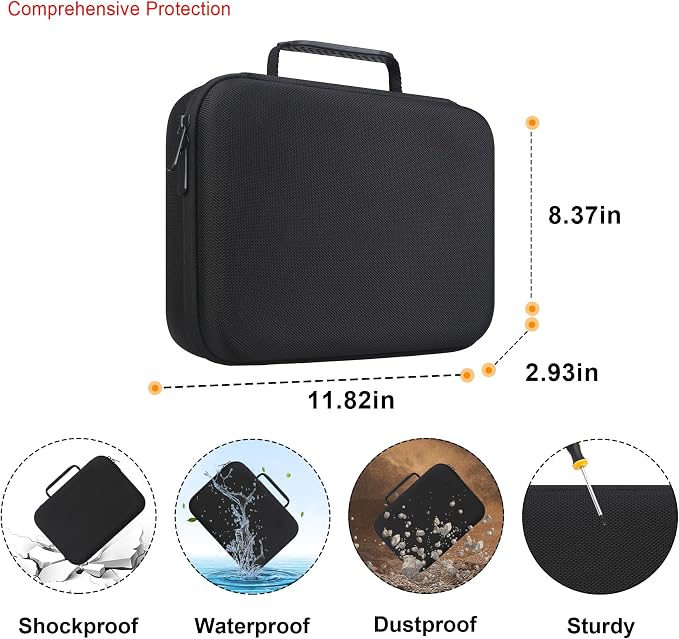 Elonbo Carrying Case for Halo Bolt Ultimate 2.0/3.0 Portable Car Battery Jump Starter/Halo Bolt 55500 mwh/Air 58830/ Air + 55500/58830/ 44400/57720 Emergency Power Kit Holder, Black+Black
