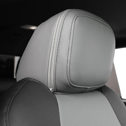 coverdream Front Tacoma Seat Covers Custom Fit for 2024-2026 Toyota Tacoma SR,SR5,TRD Sport,TRD Off-Road,Limited Truck,Fully Covered Waterproof Leather Car Seat Protector (Front Row Only,Black/Gray)