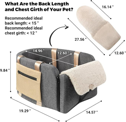Large Console Dog Car Seat - Truck Dog Booster Seats for Big Console Vehicles Large Space for Dogs UP to 18lbs, Pretty Sturdy Pet Car Seat Designed for Pickup and Trucks