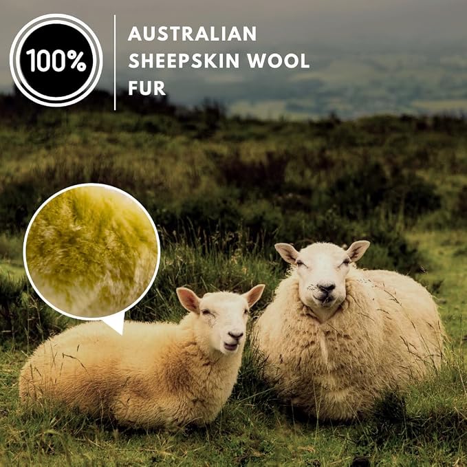 Andalus Brands Luxury Fluffy Car Steering Wheel Covers – Genuine Merino Sheepskin, Soft Fuzzy Car Steering Wheel Cover for Women, Universal 14.5-15" Size, Plush Fur Cute Auto Accessories, Lemon