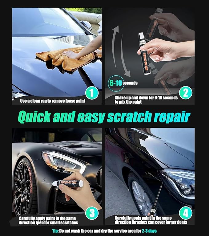 White Touch Up Paint for Car, Cars Scratch Repair, Premium Automotive Scratch Remover for Deep Scratches, Precise Auto Paint Touch up