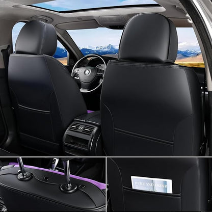 FLORICH Leather Seat Covers for Car Waterproof Front Seat Covers 2 Pack Purple Car Seat Cover Universal Driver Seat Protector for Most Cars Trucks SUV