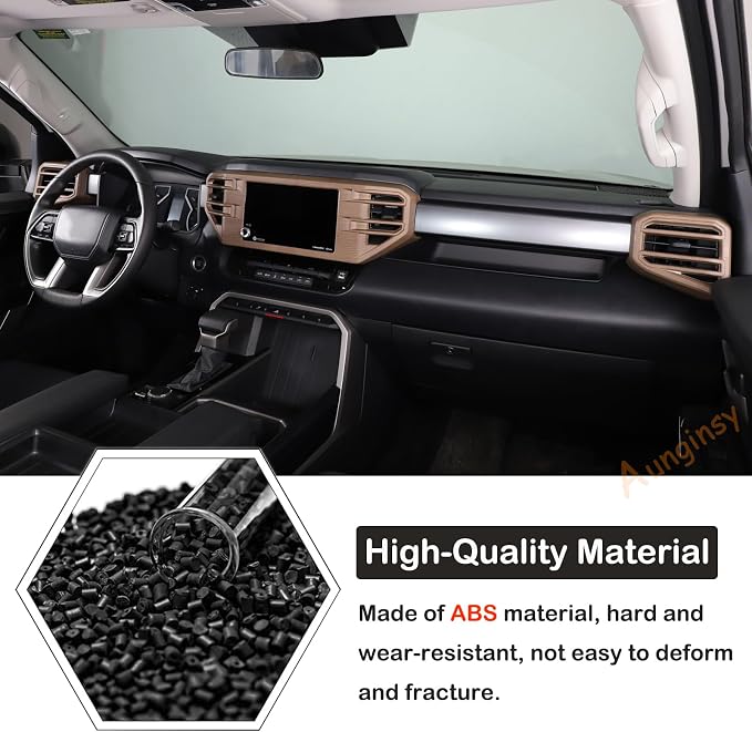 Car Center Console Air Conditioning Outlet Trim Cover Kit Compatible with Toyota Tundra/Sequoia 2022-2026, ABS Dashboard Side A/C Vent Panel Decorative Frame Protector Accessories, For 8-inch Screen