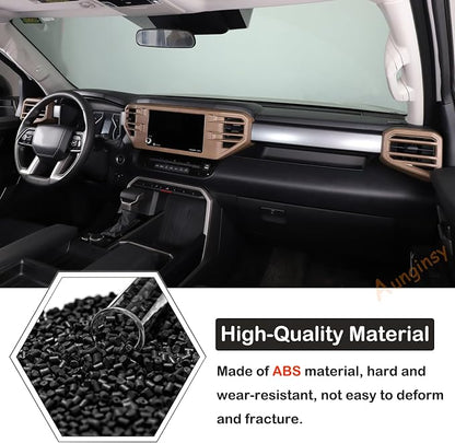 Car Center Console Air Conditioning Outlet Trim Cover Kit Compatible with Toyota Tundra/Sequoia 2022-2026, ABS Dashboard Side A/C Vent Panel Decorative Frame Protector Accessories, For 8-inch Screen