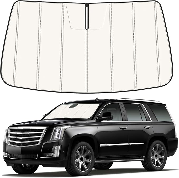 Windshield Sun Shade for Escalade/Escalade ESV,Suburban,Tahoe,Yukon XL 2015-2020, Front Window Visor Accessories, Folding Design Blocks Heat & UV Rays Maintain Cool Interior and Save Space