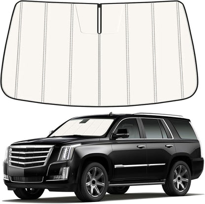 Windshield Sun Shade for Escalade/Escalade ESV,Suburban,Tahoe,Yukon XL 2015-2020, Front Window Visor Accessories, Folding Design Blocks Heat & UV Rays Maintain Cool Interior and Save Space