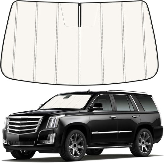 Windshield Sun Shade for Escalade/Escalade ESV,Suburban,Tahoe,Yukon XL 2015-2020, Front Window Visor Accessories, Folding Design Blocks Heat & UV Rays Maintain Cool Interior and Save Space