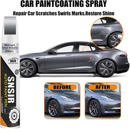 (Midnight Silver Metallic PMNG) Car Touch up Paint Compatible with Tesla Model Y/3/X/S, Car Paint Pen Scratch Repair Two-In-One Touch Up Paint, Premium Car Scratch Remover for Deep Scratches