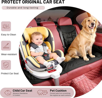 1 Car Seat Cushion for Car,Pu Nappa Leather with Breathable Memory Cotton Core Filling & Non-Slip Sole,Water Proof,Car Seat Cushions for Driving&Office Chair(Car Seat Cushion With Back Support Pillow)