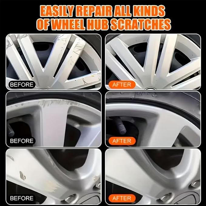 Tire Coating Wax, High Gloss Dressing, Large Size Refurbish Paste with Safety, Powerful Hub Wheel with Comfort, Modern Automotive Design Style, Tool for Alloy Hubs Rims SUV Sedan RV