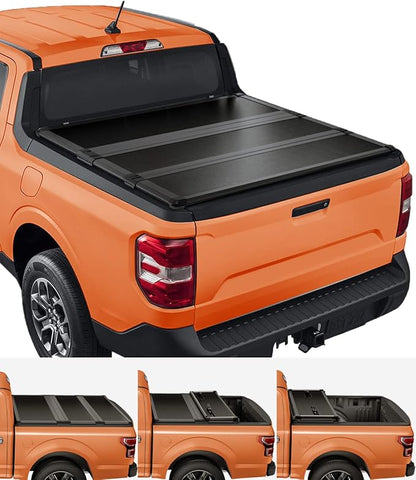TIPTOP Tri-Fold Hard Tonneau Cover Truck Bed FRP On Top for 2022 2023 2024 2025 2026 Ford Maverick 4.5ft Bed (54.4") | TPM3 |