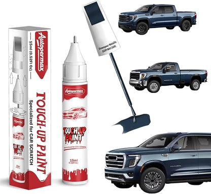 Downpour Metallic(GXP/WA136H) Car Touch Up Paint for GMC, Color Accurate Two-In-One Car Paint Scratch Repair Pen, Professional Scratch Remover for Vehicles Chips and Nicks Scuff
