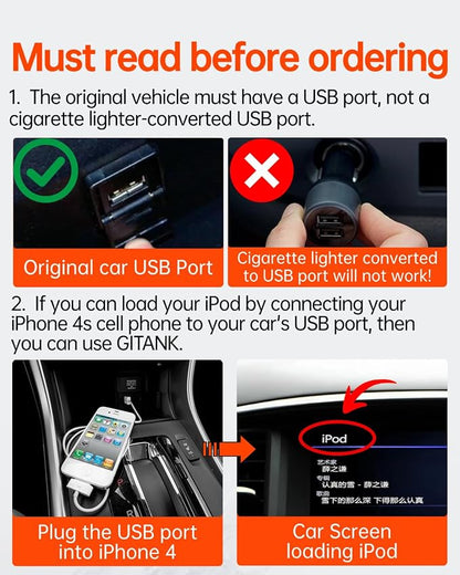 USB Bluetooth 5.3 Car Adapter Compatible for Infiniti Q50,G37,M37,QX70L,QX50,FX35,QX60,EX,FX & Nissan Music Interface Connector