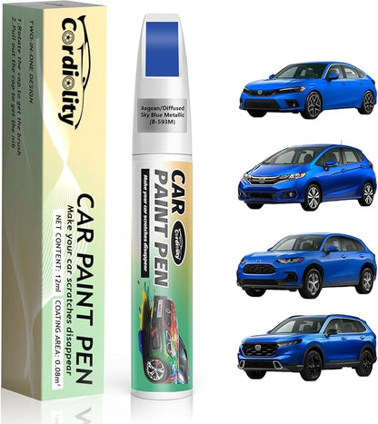 Aegean/Diffused Sky Blue Metallic(B-593M) Touch Up Paint Pen for Honda,Car Paint Scratch Repair Pen Quick and Easy Fix Auto Paint Scratch