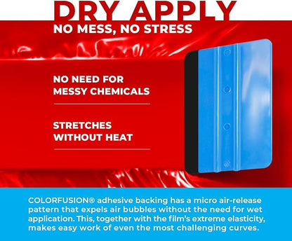 ColorFusion PPF by VViViD, Gloss Dragon Fire Red Dry Apply PPF Vinyl Car Wrap Roll 1ft x 5ft