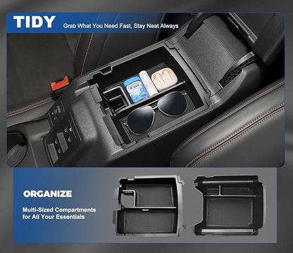 GZSH 2025 Upgrade Double-Layer Center Console Organizer fit for 2025 2026 Ford Bronco 4 Door Full Size |Not for Sport Model| Not for 2 Door Not for manual transmission