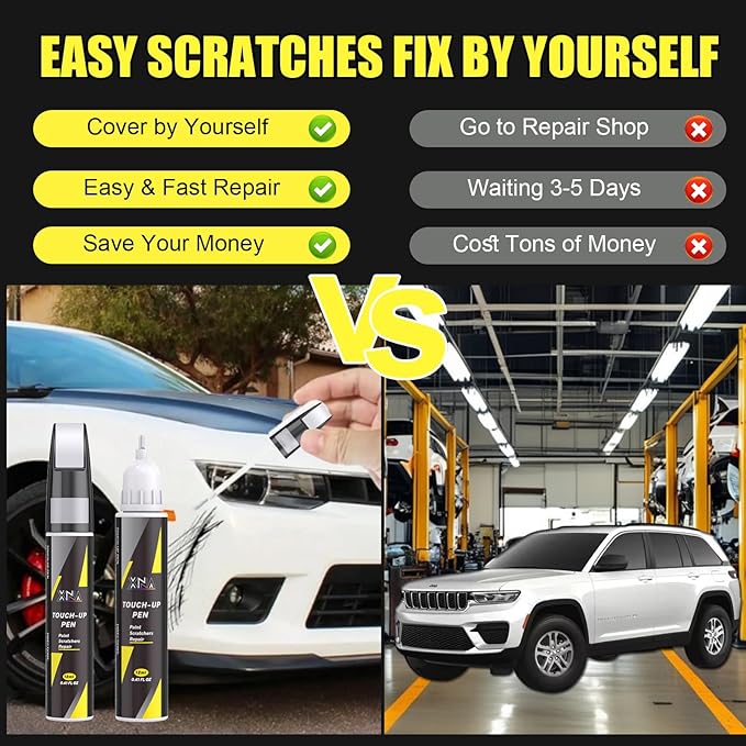 XNA Sting Gray(PDN) for Jeep Touch Up Paint, Car Scratch Remover for Nicks and Chips Repair, 2-In-1 Quick & Easy Fix Car Scratch Repair Kit with Exact Color-Matched
