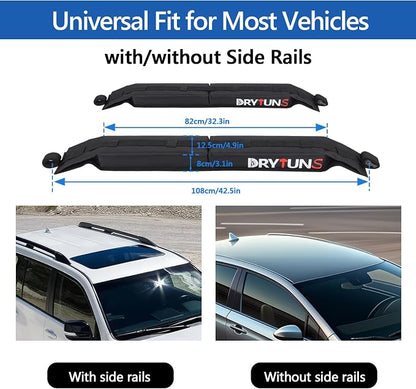 Surfboard Rack for Car, Paddle Board Car Rack, Surf Racks for Cars, Universal Soft Roof Racks for Kayak SUP Canoe, Complete Set
