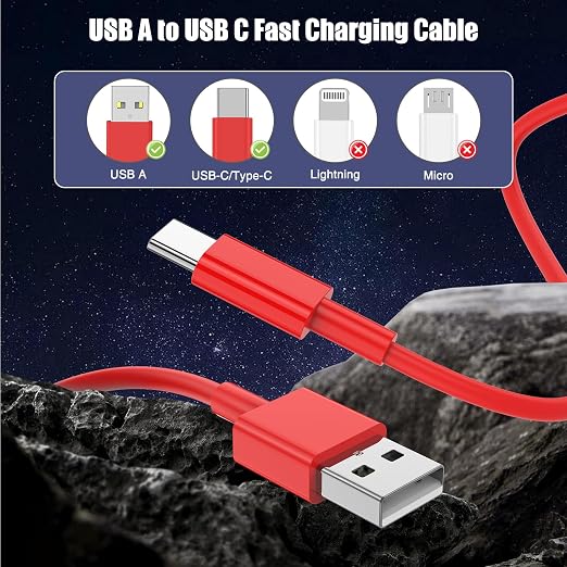 3-Pack Red [3.3FT+3.3FT+6FT] USB A to USB C Cable，USB to USB C Car Carplay Cable for iPhone 16 15 Pro Plus Pro Max，for iPad Pro/Air/Mini，for Samsung S24/S23/S22/S21，for MacBook Pro/Air and More