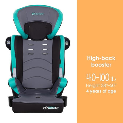 Baby Trend Hybrid SI 3-in-1 Combination Booster Seat, Hoboken Teal – Side-Impact Protection, 3-Stage Growth Design, Adjustable Headrest, Cushioned Comfort