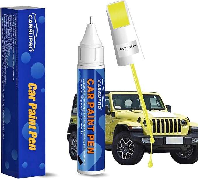Yellow Touch Up Paint for Cars,Car Paint Touch Up Pen for Deep Scratches,Car Scratch Repair Pen Auto Scratch Remover for Easy to Use and Fix(Firefly Yellow)