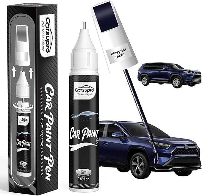 Blueprint(8X8) for Toyota Touch Up Paint Pen, 2 in 1 Car Scratch Remover with Pen Tip and Brush, Precise Color Match for Car Paint Scratch Repair, Quickly and Easily Fix Chips and Nicks