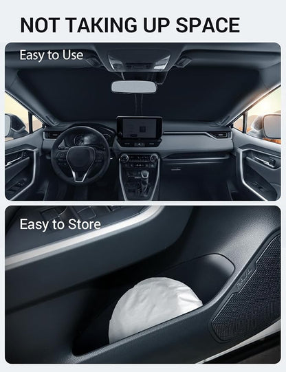 Proadsy Front Windshield Sun Shade Foldable RAV4 Sunshade Protector Custom Fit 2019-2025 2026 RAV-4 SUV Crossover, TRD Off-Road, LE XLE Premium Limited XSE Hybrid Adventure Prime Accessories