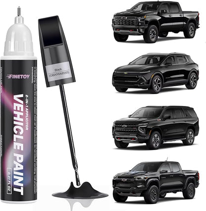 GBA/WA8555 Black Touch Up Paint for Chevrolet, Car Scratch Repair Paint Kit with 2 in 1 Brush and Pen Nip, Exact-Match & Quick Drying Design for Chips and Nicks