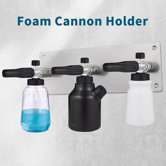 Foam Cannon Holder Pressure Washer Wall Mount Bracket Pressure Washer Nozzle Tips and Extension Wands Storage Organizer Car Wash Accessories Stainless Steel Tool Rack